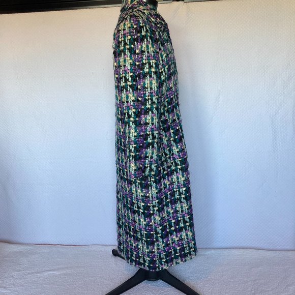 New York & Company Eva Mendes Tweed Multicolor Single Breasted Coat sz XS NWT - Picture 4 of 11